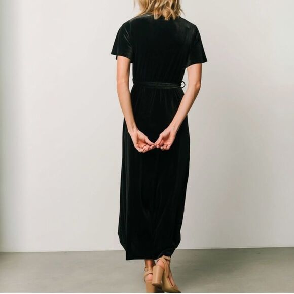 NWT Baltic Born Nadine Velvet Midi Dress Black Size Medium Party Wedding Holiday - Picture 8 of 14